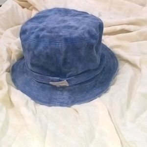 Burberry Blue Suede Women's Bucket Hat Size M